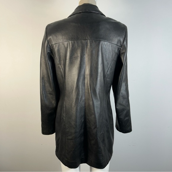 ❤️ Danier Women's Dark Leather Coat M - Picture 3 of 13